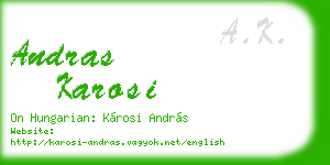 andras karosi business card