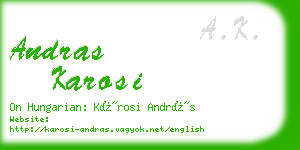 andras karosi business card